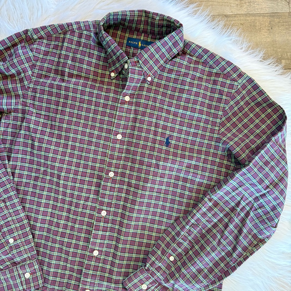 Ralph Lauren plaid button up shirt size Large - Picture 3 of 9